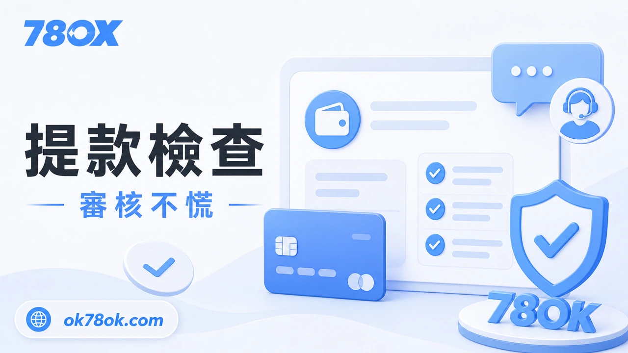78OK出金流程整理|提款方式、審核時間與常見延遲原因 3 78OK 提款前檢查、收款資料與客服紀錄示意圖