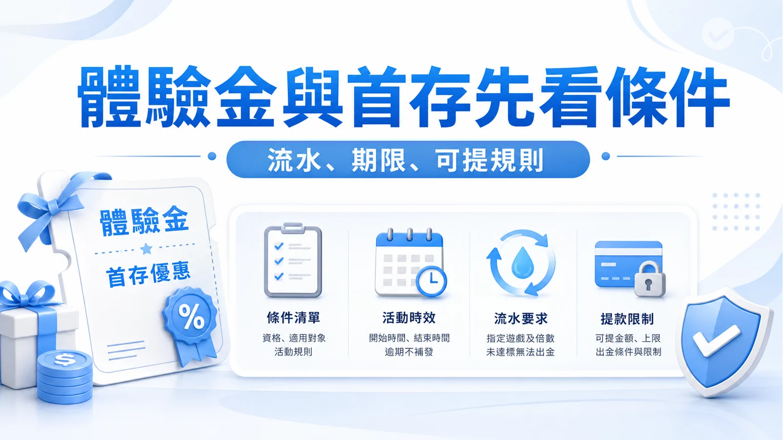 78OK 體驗金與首存條件圖卡，整理流水、期限與可提規則