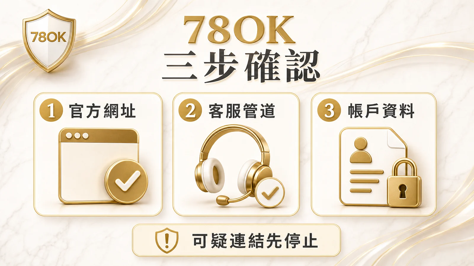 78OK三步安全確認流程圖